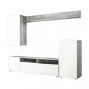 Parete Attrezzata Soggiorno Bridge 207x34x170 h cm in Truciolare bilaminato Bianco