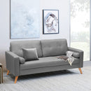 Divano 3 Posti 181x79x84 cm in Tessuto Grigio