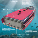 Tavola Sup Gonfiabile 335x82x15 cm con Sedile Pagaia e Accessori in Plastica ed EVA Blu e Rosa      