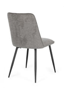 Set 4 Sedie 48x62x84 cm Cora in Tessuto Nero e Grigio Scuro