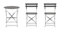 Set 3 Pezzi Bistrot da Giardino con Tavolo e 2 Sedie in Acciaio Verniciato Austin Antracite  
