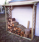 Legnaia da Giardino in Legno 180x70x175 cm con Tetto Taini 