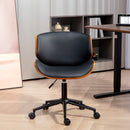 Sedia Scrivania Girevole 52x54x74-84A cm Senza Braccioli Stile Moderno in Pelle PU Nero      
