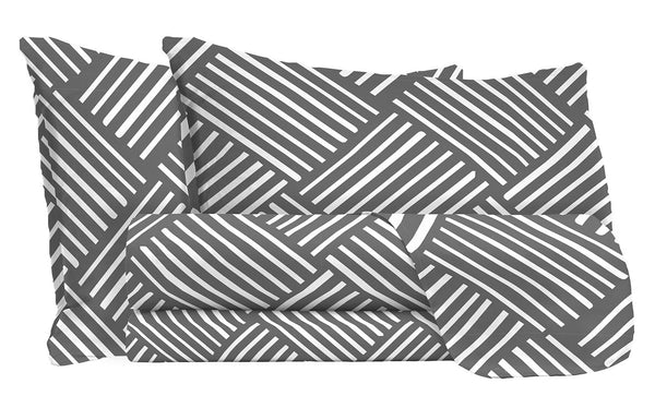 Set aus Oberlaken und Kissenbezügen aus grauer City Life-Mikrofaser in verschiedenen Größen sconto