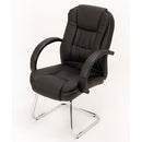 Coppia di Sedie Poltroncine Visitatore in Similpelle da Ufficio Bozzini Smoke Nero