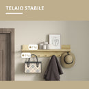 Mensola da Parete con 7 Ganci per Ingresso e Soggiorno 80x12x20 cm in Legno di Abete 