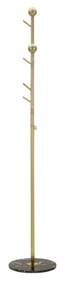 Appendiabiti da Terra Axi 40x32x175 cm in Metallo e Marmo Artificiale Oro e Nero      