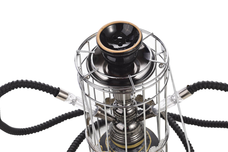 Narghilè 2 Tubi H29 cm con Pinza Carbone