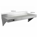 Set 2 Mensole a Muro 100x30 cm per Cucine di Ristoranti Pizzerie in Acciaio Inox