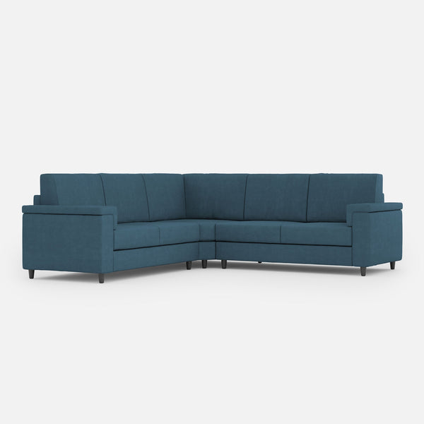 sconto Divano Angolare 5 Posti 226x226x85 cm Marrak in Tessuto Avio