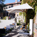 Mezzo Ombrellone da Giardino 2x3m Palo in Legno Ecrù