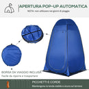 Tenda da Doccia Pop Up Impermeabile 126x124x189 cm con Porta a Cerniera Blu Scuro   