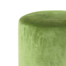 Pouf Poggiapiedi 31x31x38 cm in Metallo MDF e Tessuto Velluto Verde Lime 