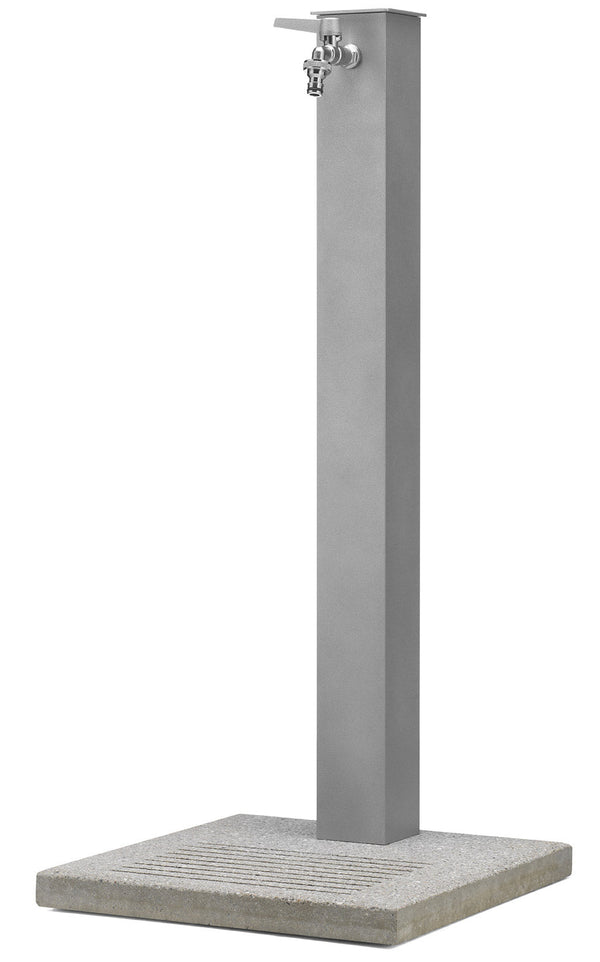 Gartenbrunnen mit Wasserhahn und Belfer 42/QBM Aluminium-Betonsockel sconto