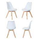 Set 4 Sedie 52x48,5x82 cm in Similpelle e Legno di Faggio Tommy Bianche