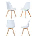 Set 4 Sedie 52x48,5x82 cm in Similpelle e Legno di Faggio Tommy Blu