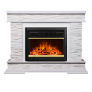 Camino Elettrico da Pavimento 88x118x30,5 cm Effetto Fiamma 1500W Stone & Mars Noce