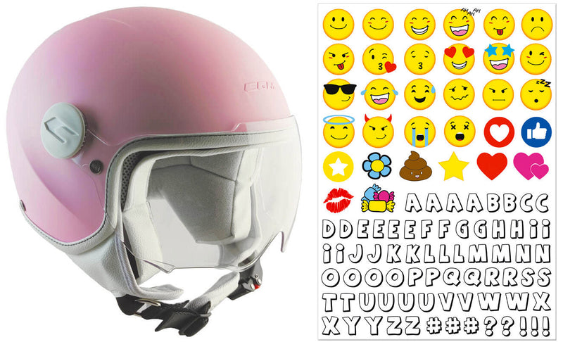 Casco Demi-Jet per Bambini Visiera Sagomata CGM Magic Smile 205S Rosa Opaco Varie Misure