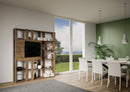 Libreria Moderna 5 Ripiani con Pannello per TV 178x36x204 cm in nobilitato Marrone