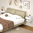 Set 2 Comodini Sospesi a Parete 40x35x30 cm con Prese di Corrente in Melamina Bianco      