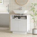 Mobile Sotto Lavabo Bagno 60x33x63 cm Ante Design Canettato in MDF Bianco  