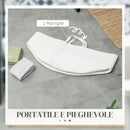 Cesto Portabiancheria Pieghevole con Manici 88L Ø56x35.5 cm in Cotone Naturale Bianco Crema 