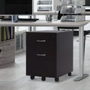 Cassettiera Portadocumenti da Ufficio in Legno 2 Cassetti per A4 Chiusura di Sicurezza  Nera