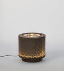 Fontana con Led Ø25x23 cm in Metallo Miki Marrone