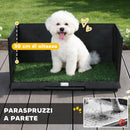 Toilette per Cani 75x51x36,5 cm con Vassoio Estraibile Pareti Laterali Erba Sintetica in PP e PE Nero      