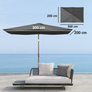 Telo di Ricambio per Ombrellone Rettangolare 3x2 m a 6 Stecche Poliestere Anti UV 50+ Grigio   
