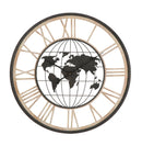 Orologio da Muro World Dark Ø70x5 cm in Ferro e MDF