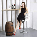 Sgabello con Braccioli Alzata a Gas e Seduta Girevole in Similpelle Vandi Bianco