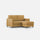 Divano 2 Posti con Pouf 138x155x85 cm Karay in Tessuto Ocra