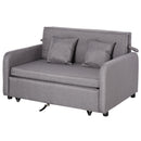 Divano Letto 2 Posti 136x92x84 cm in Lino  Grigio
