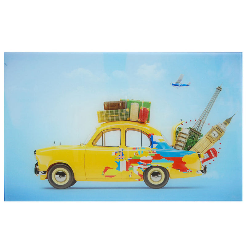 Scrivania 90x55xH74 cm in Vetro Picture Car