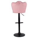 Set 2 Sgabelli 38x38x60/80 cm in Velluto Base Nera Cipria