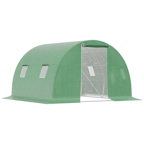 Tunnelgewächshaus 300 x 300 x 200 cm Flügeltür und 4 grüne Fenster prezzo