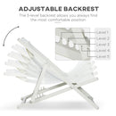 Set 2 Sedie Sdraio 96,5x58x91,5 cm in Alluminio Beige