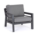 Set 2 Poltrone con Cuscini da Giardino 80x85x88 cm in Alluminio Hendrix Antracite