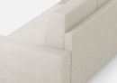 Divano Angolare 7 Posti 286x286x85 cm Sakar in Tessuto Latte