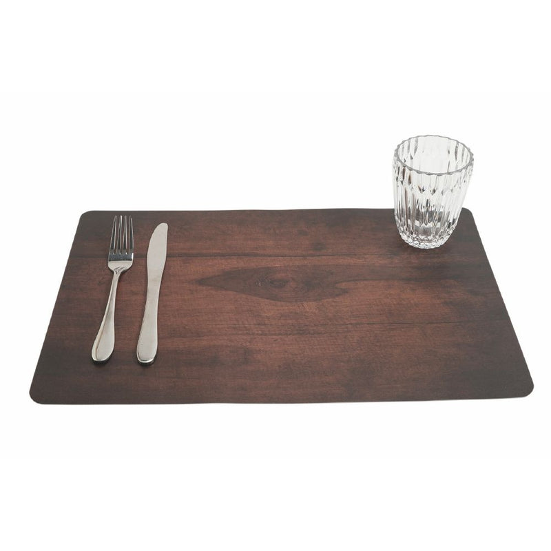 Set 6 Tovagliette Double Face 45x30x0,5 cm  in Plastica VdE Tivoli 1996 Wood Marrone scuro