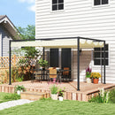 Pergola da Esterno 4x3 m con Tettuccio Retrattile in Metallo e Poliestere Crema      