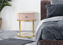 Comodino Montpellier Rosa Ø 42x48 cm in Ferro Legno 