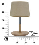 Paralume da Comodino WoodeSteel Ø25x42 cm Legno e Tessuto Naturale