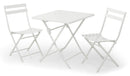 Set Tavolino e 2 Sedie Pieghevoli da Giardino in Acciaio Kraus Tiziano Bianco
