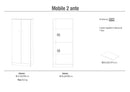 Mobile 2 Ante 62x147x34 cm Eucalipto
