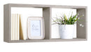 Mensola Rettangolare 2 Scomparti da Parete 70x30x15,5 cm in Fibra di Legno Morgana Rovere Grigio New