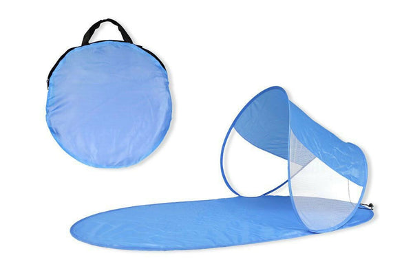 Strandmatte 139 x 66 x 58 cm Pop-Up-Struktur mit Sonnenschirm Wasserdichter Stoff Hellblau sconto