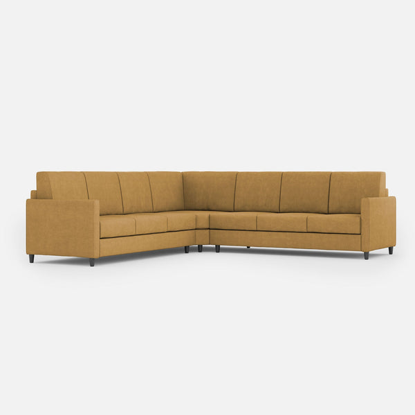 acquista Divano Angolare 7 Posti 281x281x85 cm Karay in Tessuto Ocra