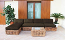 Tavolino Polinesia 38x78x56 cm in Rattan Marrone